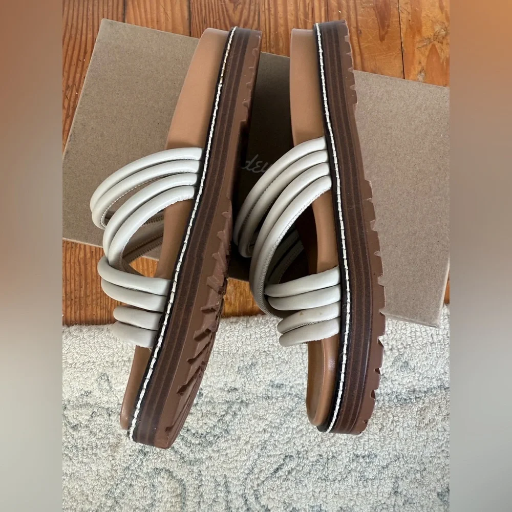 Madewell Cream Strappy Slide Sandals - Picture 2 of 5